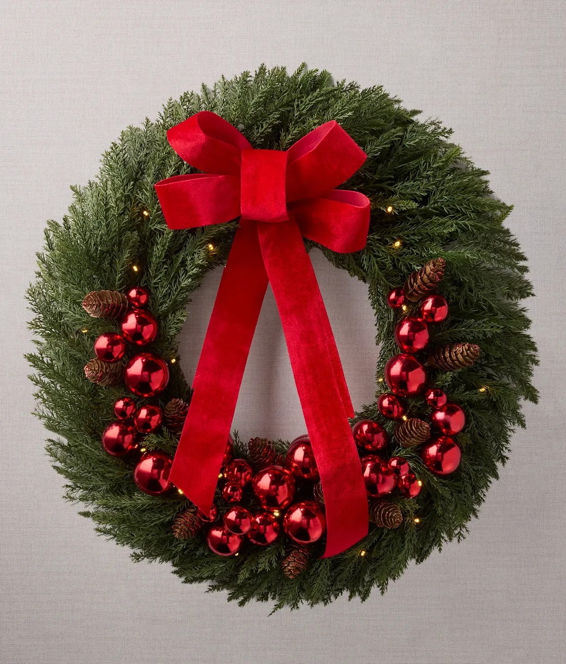 Real-Feel Festive Crimson Wreath